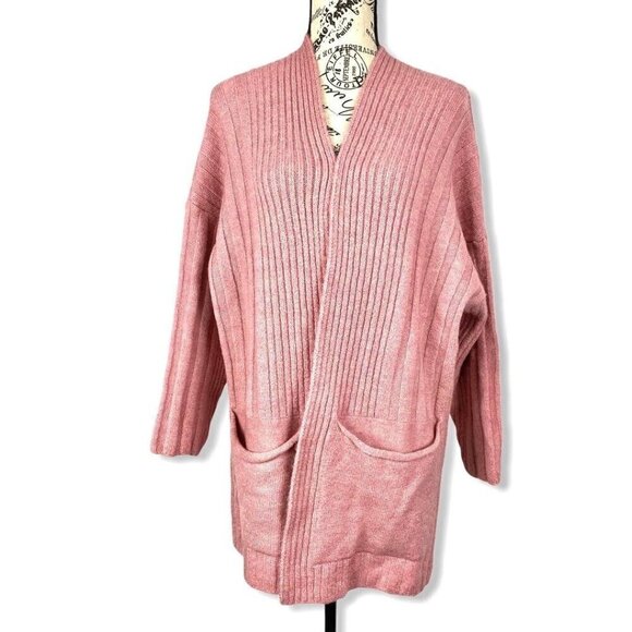 Topshop, long cardigan, pink, size 0-2 - Picture 1 of 2